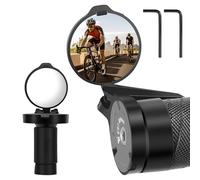 2 Piezas Espejo Retrovisor de Bicicleta, Espejo de Bicicleta HD Giratorio 360°, Plegable, Espejo Plegable para Bicicleta para Manillares 16-22 mm, Espejo de Bicicleta para Bicicletas de Carretera
