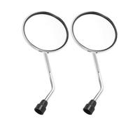 2 Piezas Espejos Retrovisores Redondos Vintage 10mm Plata | Montaje Rápido con Tornillo de 10mm, Diseño Antivibración, Compatible con Bicicletas Eléctricas y Scooters