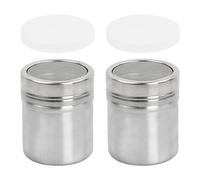 2 Piezas Espolvoreador de Acero Inoxidable, Latas de Polvo con Malla, Salero de Azúcar para Harina, Tamiz para Coctelera de café en Polvo para Cocina, Bebidas, Pastelería