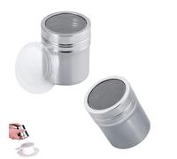 2 Piezas Espolvoreador de Polvo Azucarero para Azúcar Tamizador de Harina de Acero Inoxidable para Chocolate en Polvo Azúcar Sal Cacao Harina Café