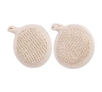 2 Piezas Esponja Vegetal Exfoliante Corporal Beige de Toalla | Limpia Polvo y Aceite Extra, Fácil de Limpiar, Uso Corporal, Baño Diario, Textura Delicada