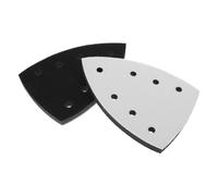 2 Piezas Espuma Almohadilla de Lijado Triangular 7 Orificios | Adhesivo Sensible Presión, Superficie Micropunteada, para Puertas de Madera y Armarios, Reemplazo Fácil