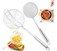 2 Piezas Espumaderas de Cocina,Espumadera de acero inoxidable,Espumadera araña,Colador Malla Fina Cocina,para Separar Manchas De Aceite Grasa,Espuma,Aceite De Filtro