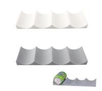 2 Piezas Estante de Vino Estilo Europeo, Nevera Botellero Botella, Botellero Frigorifico, Estante para Botellas de Vino Plástico, Oranizador para Botellas, Encimeras de Nevera de Cocina(Gris, Blanco)