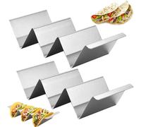 2 Piezas Estante para Taco, Soporte para Tacos, Bandeja para Tacos, Soporte de Acero Inoxidable para Tortillas, Estantes Tortillas, con Capacidad para 6 burritos, para Restaurante, Hogar, Fiest