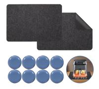 2 Piezas Estera Resistente al Calor para Freidora de Aire, Alfombrillas Resistentes al Calor, con 8 Almohadillas Autoadhesivos Aumentar el Deslizamiento, para Cafetera, Licuadora, Microondas