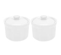 2 Piezas Estofado Cuenco para Servir De Cocina Tazones De Sopa Olla Pequeña Tazón De Sopa De Fideos Mini Olla con Tapa Olla De Vapor Sopera Cereales Cerámica Nido De Pájaro