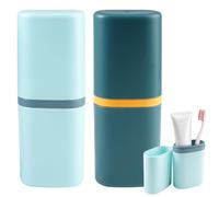 2 Piezas Estuche para Cepillo Dientes, Caja de Cepillo Dientes Viaje, Estuche Cepillo Dientes Portátil, Neceser Cepillo de Dientes Organizador, Multifuncional Toothbrush Case para Campismo, Escola