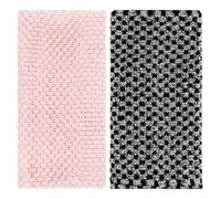 2 Piezas Exfoliante Corporal Toallas, Paño Exfoliante Japonés para la Espalda, Estropajo de Espalda para la Ducha para Baño Sauna Esponja Corporal para Mujeres y Hombres(Negro, Rosa)