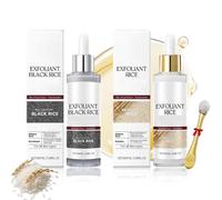2 piezas Exfoliante De Arroz En Blanco Y Negro De 2 Piezas,SolucióN Exfoliante De Arroz Negro,Hidratante Y Minimizador De Poros Para El Rostro,Para Todo Tipo De Piel