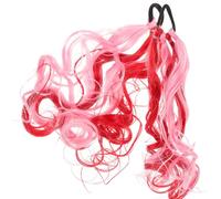 2 Piezas Extensión de Coleta Rizada Roja, Fibra Resistente | Fijación Fácil, Tacto Agradable y Ajuste Cómodo, para Peinados Versátiles en Distintas Ocasiones