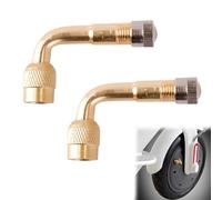 2 Piezas Extensión de Válvula de 90 Grados de Latón, Adaptador de Válvula Angular para Neumáticos, Prolongador de Válvula de Rueda para Coche, Moto, Bicicleta, Scooter y Patinete Eléctrico