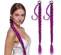 2 Piezas Extensiones Pelo Morado Para Trenzas Kpop Trenza Morada Kpop Extensiones Moradas Rumi Canecalones Pelo Trenzas Rumi Niña No Destiñe Fácil Cuidar Con Diadema Aspirado Natural Llamativo 60 Cm