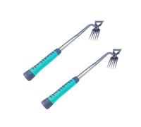 2 Piezas Extractor Malas Hierbas con Dientes Afilados, Eliminación Fácil de la Maleza, Herramientas Jardineria, Manejable Estable y Robusto, Azada para Quitar Malas Hierbas (5 Púas)