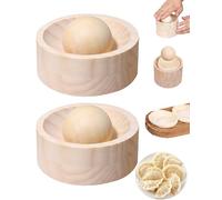 2 piezas fabricante de piel de albóndigas de madera, 2 en 1, máquina de dumping manual más rápida para dumplings, wonton, raviolis y empanadas