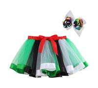 2 Piezas Falda de Tutú, Faldas Tutu Arcoiris en Capas, Falda de Tul con Paneles de Color Arcoíris, Faldas de Tul para Niña, Vestido Corto de Baile Princesa, para Navideña de Halloween, Fiestas