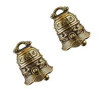 2 Piezas Favor De Fiesta Colgante De La Fortuna Cencerro De Cobre Estatuas De Campanas De Bronce Encanto De Campana Retro Colgante De Llavero Campanas Antiguas Buda Latón Paz