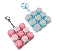 2 piezas Fidget Toys con patas de gato, juguete de descompresión, llavero con teclado, juguete inquieto, divertido teclado colorido, antiestrés y concentración (juego 5)