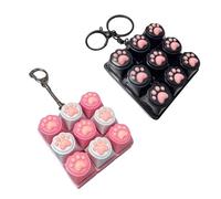 2 piezas Fidget Toys con patas de gato, juguete de descompresión, llavero con teclado, juguete inquieto, divertido teclado colorido, antiestrés y concentración (juego 2)