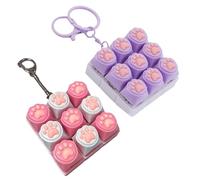 2 piezas Fidget Toys con patas de gato, juguete de descompresión, llavero con teclado, juguete inquieto, divertido teclado colorido, antiestrés y concentración (juego 6)
