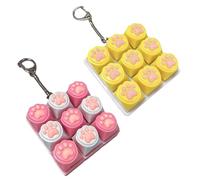 2 piezas Fidget Toys con patas de gato, juguete de descompresión, llavero con teclado, juguete inquieto, divertido teclado colorido, antiestrés y concentración (Set 3)