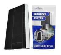 2 Piezas Filtro Carbon Activo para Campana Extractora 380 x 195 x 27 mm 00434229 DHZ4506 DHZ4505 LZ45500 KF280001 Z5144X5 Z5144X1 para Bosch para Siemens para Balay para Neff - MONTERAL