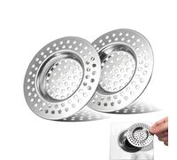 2 Piezas Filtro de Fregadero de Acero Inoxidable, Colador de Fregadero de 90 Orificios, Filtro de Drenaje, Filtro de Fregadero de Cocina, Tapón de Captura de Cabello para Bañera
