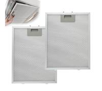 2 Piezas Filtro de Grasa Metálico, Filtro de Ventilación Universal de Malla de Aluminio, Filtros de Campana Extractora, para Campanas Extractoras de Muchas Marcas Líderes (320x260mm)