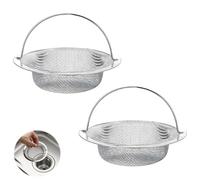 2 Piezas Filtro Fregadero Cocina, Colador Fregadero Acero Inoxidable Tapon Fregaderos Cocina Rejilla con Asa Filtro Drenaje Fregaderos Accesorios Cocina 11.5 X 6.5 X 2.5 Cm