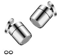 2 Piezas Filtro para Grifos, DEANKEJI 360° Giratorio Boquilla de Grifo, Plata Acero Inoxidable Aireador de Grifo, Adecuado para Familias, Hoteles, Instalaciones Públicas