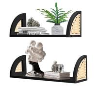 2 Piezas Flotantes Estantes,Baldas Pared Madera Estantes Rústicos Decoración,Estanteria Flotante Organizador Colgante Baldas Pared para Salón Oficina Baño Cocina Dormitorio Decoración (Negro)