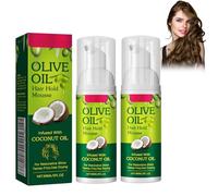 2 Piezas Foaming Mousse, Olive Oil Foaming Mousse, Curl Defining Cream, Styling Nutritivo e Hidratante, Aporta Brillo al Cabello, Efecto Duradero, Apta para Todo Tipo de Cabellos