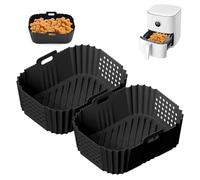 2 Piezas Freidora de aire caliente Accesorios para Ninja, Molde Silicona Freidora de Aire, Accesorios Freidora de Aire, Reutilizable Olla de Silicona, para Hornear Pasteles, Microondas, Horno