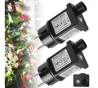 2 Piezas Fuente de Alimentación de LED 31V, Transformador Luces Adaptador, Transformador LED de 6 W, Controlador LED IP44 de Bajo Voltaje con 8 Modos,Función de Temporizador y Memoria para Luz Navidad