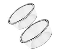 2 Piezas Fuente de Cristal para Horno, Bol Redondo de Vidrio 650ml