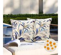 2 Piezas Funda de Cojín 40x40 Exterior Impermeable Funda Almohada Lino Plantas Tropicales Impresión Funda Almohadas Decorativas Modernas para Habitacion Patio Jardín Balcón Sofá