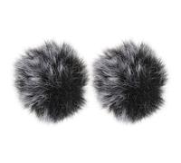 2 Piezas Funda para Micrófono Antiviento de Felpa Negra | Controla el Ruido del Aire, Compatible Mayoría de Modelos, Uso en Videoblogs y Templos