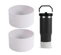 2 Piezas Funda Protectora para Botella, Funda de Silicona para Botella de Agua Compatible con Stanley Quencher Adventure 40 oz y Stanley IceFlow 20 oz 30 oz (Blanco)