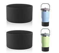 2 Piezas Funda Protectora para Botella, Funda de Silicona para Botella de Agua Compatible con Stanley Quencher Adventure 40 oz y Stanley IceFlow 20 oz 30 oz (Negro)