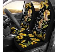 2 Piezas Fundas Asientos Delanteros Coche Duradera Fundas De Asientos Delantero Transpirable Cubre De Asiento Delanteros Universal para SUV Camión Yorkshire Terrier Y Girasoles Eres Mi Sunshide