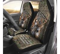 2 Piezas Fundas Asientos Delanteros Coche Suave Auto Asiento Delantero Cojín Moda Fundas De Asientos Delantero Universal para Coches SUV Auto Caza De Ciervos Entra, Perdedor, Vamos A Cazar