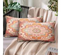 2 Piezas Fundas Cojín Naranja 30x50cm Boho Funda Cojín Sofa Retro Mandala Fundas de Almohada Etnico Turca Patrón Cojines Otoño Decorativos para Sofa Hogar Silla Cama Sala de Estar Invierno