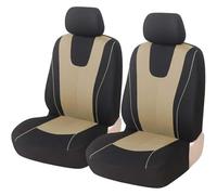 2 Piezas Fundas de Asiento de Coche para Benz GLB 7 Places (Avec poches Filet Des Deux côtés) 2020-2024, Fundas Asientos Delanteros Protector Asiento Cubreasientos Accesorios,D/Beige