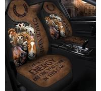 2 Piezas Fundas De Asientos Delantero Moda Cubre De Asiento Delanteros Duradera Fundas Asientos Delanteros Coche Universal Caballos Personalizados: Comprueba Tu Energía Antes