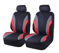 2 Piezas Fundas para Asientos Coche para Land Rover Discovery 1 2 3 4 5 / Discovery Sport 1 2, Antideslizante Cómodo Delanteros Cubreasientos Accesorios para Coche,A Red