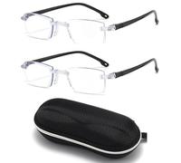 2 Piezas Gafas de lectura sin marco, Gafas de lectura inteligentes, Gafas lectur as sin montura enfoque automático, Progettato specificamente per gli anziani, Lnclude un astuccio per occhiali