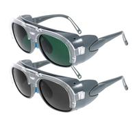 2 piezas Gafas de Soldadura Antideslumbrantes ABS para Taller, Doble capa | Lente Interior Transparente, Filtro de Luz Intensa, Campo Amplio y Diseño Ventilado, para Soldar