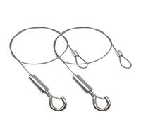 2 Piezas Gancho de Cable de Acero Inoxidable y Carbono | Plata, Uso en Cajas Luminosas y Exhibiciones, Pieza Ligera de Alta Resistencia, Fácil Manejo
