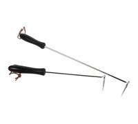 2 Piezas Gancho para Voltear Carne de Barbacoa de Acero Inoxidable | Mango Antideslizante y Protección Térmica, Uso en Parrilla y Cocina Interior, 30cm y 43cm