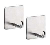 2 Piezas Ganchos Adhesivos para Pared,Colgador Toalla Baño Adhesivo,Colgadores Adhesivos Resistentes,Colgador Pared,Perchas Baño,Perchas Adhesivas Baño,Colgador Toallas Baño,Inoxidable,Sin Taladrar